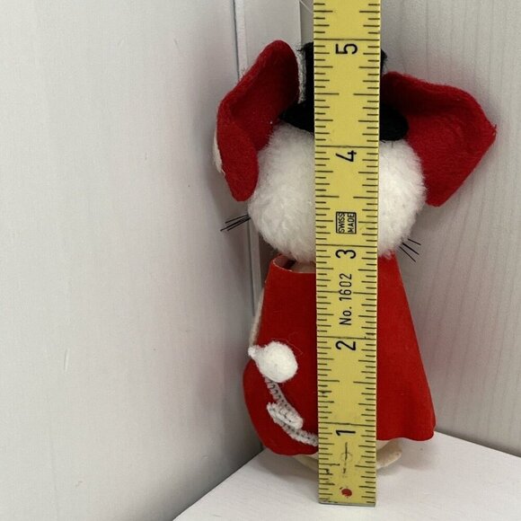 Vintage Christmas White Red Flocked Felt Mouse Mice Tree Ornaments Made in Japan - Picture 12 of 16